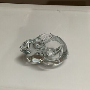 Elegant Heavy Crystal Glass Rabbit Figurine Votive/TeaLight Holder NWOT